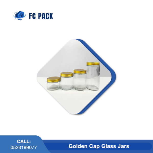 Golden Cap Glass Jars in Dubai